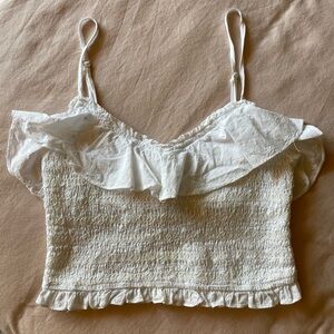 Honey Punch Ruffle Lace Crop Top